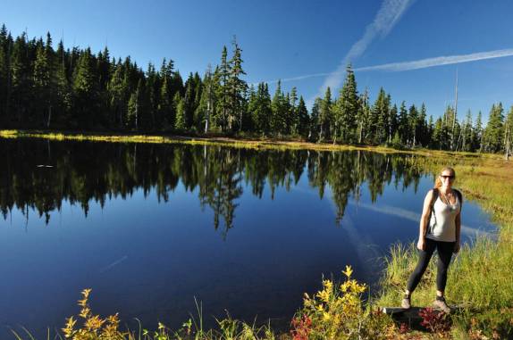 caminhada pelos lagos do Forbidden Plateau, a parte alta do Strathcona Provincial Park, em Vancouver Island, oeste do Canadá